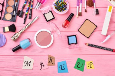 Kadınsı kozmetik arka plan.