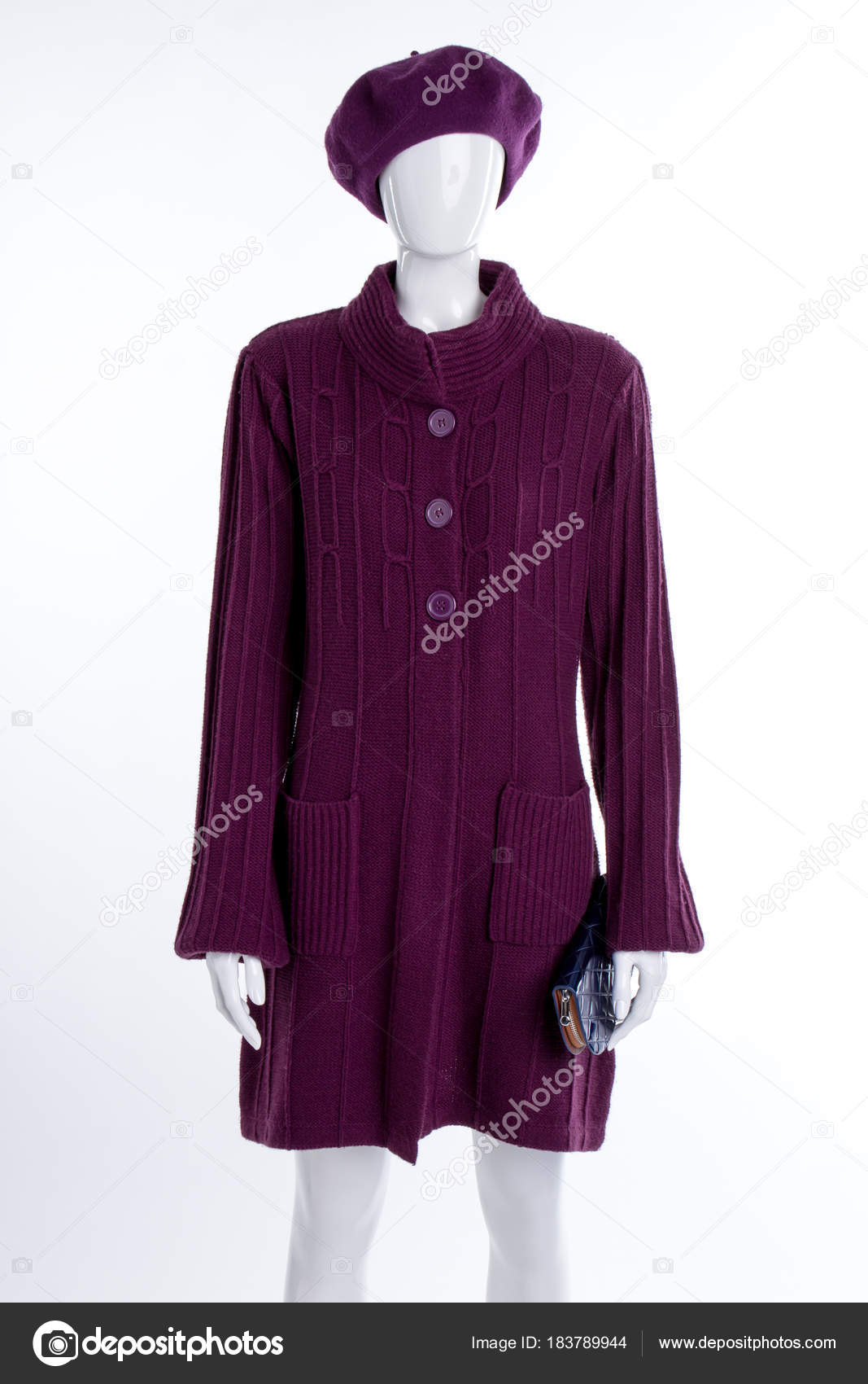 con las Chaqueta y punto fondo blanco femenino suéter mujeres boina vestido caliente Traje de francesa Maniquí para otoño 88I1r