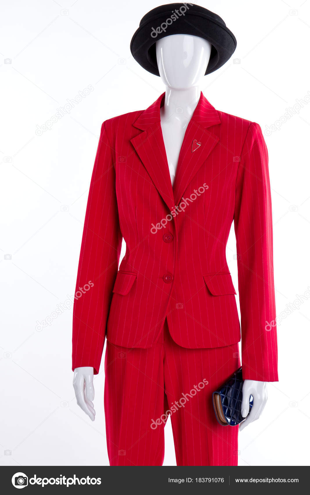 ladies red suit