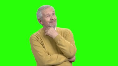 Bir fikir olan yakışıklı olgun adam.