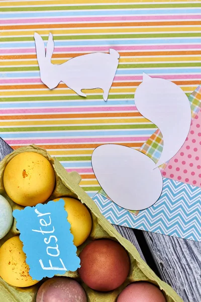 Easter paper silhouettes and greeting card.