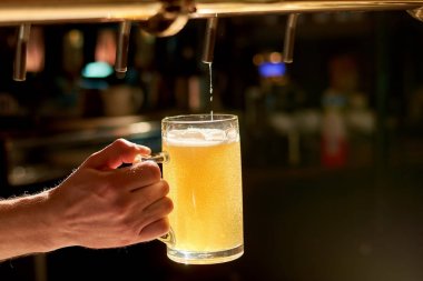 Barda taze bira dökme barmen.