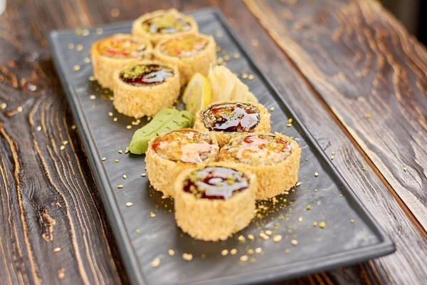 Conjunto de rollos de sushi unagi . — Foto de Stock