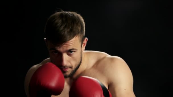 Doble brazo bloque de boxeo . — Vídeo de stock