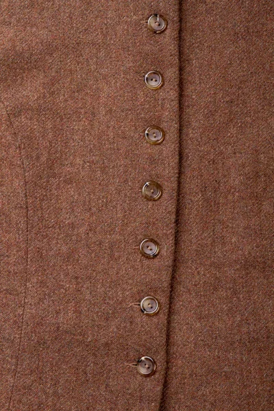 Kahverengi yün giysi düğmeleri. — Stok fotoğraf