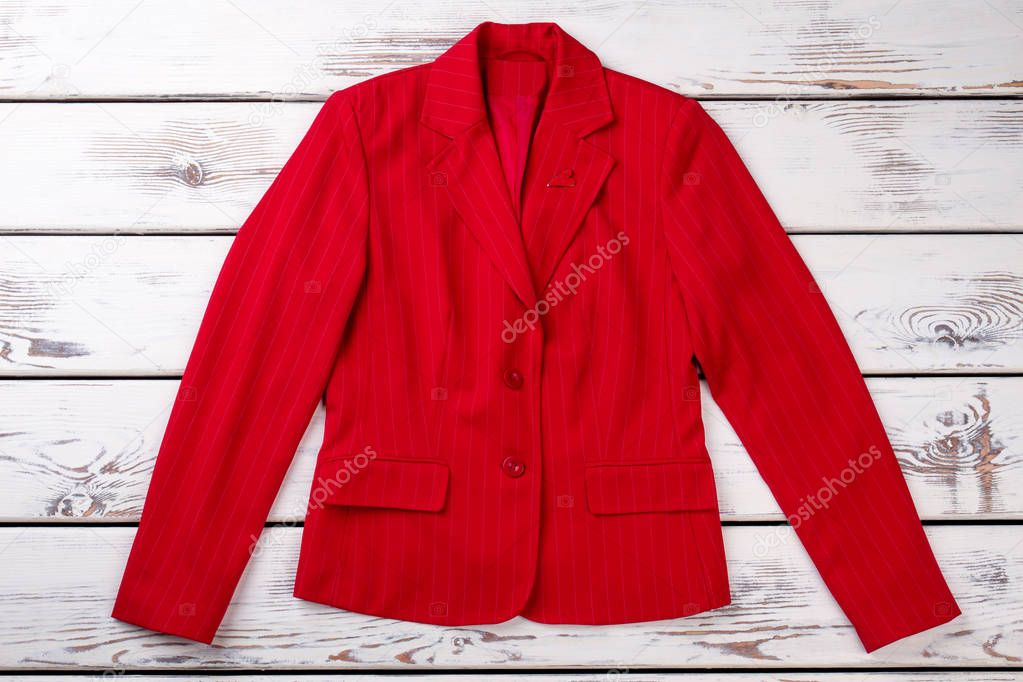 Red women jacket suit.