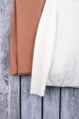 Kış giysileri malzeme yakın çekim.