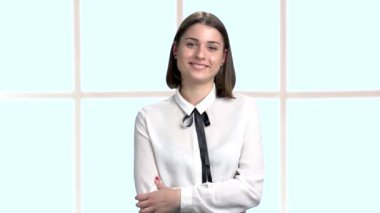 Mutlu iş kadın kamera için söz.