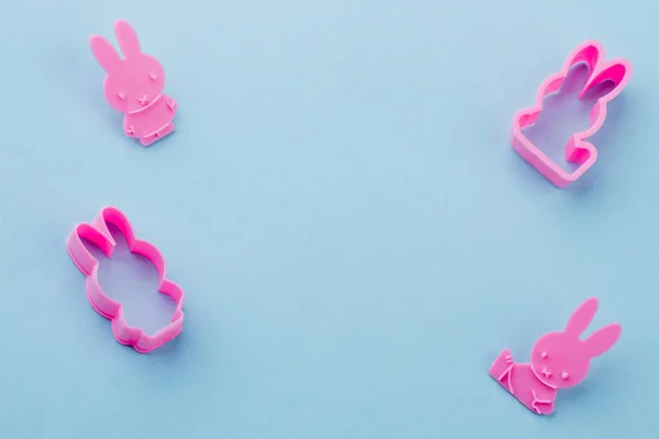 Moules en silicone rose en forme de lapin . — Photo
