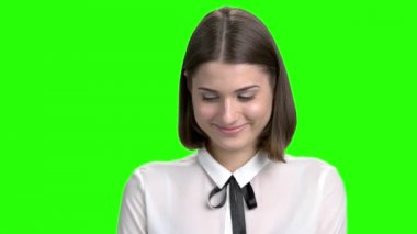 Sevimli seksi esmer kadın yüzü.