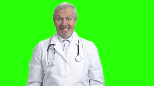 Podekscytowany portret lekarza układu nerwowego. — Wideo stockowe