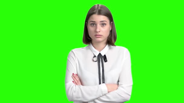Надзвичайно сердита жінка-менеджер масштабує вас . — стокове відео