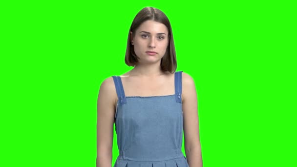 Mujer joven, diferentes emociones expresión . — Vídeos de Stock