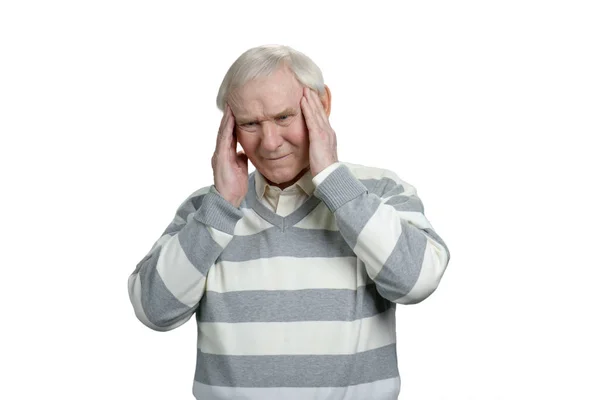 Senior with headache. — Stock Photo, Image