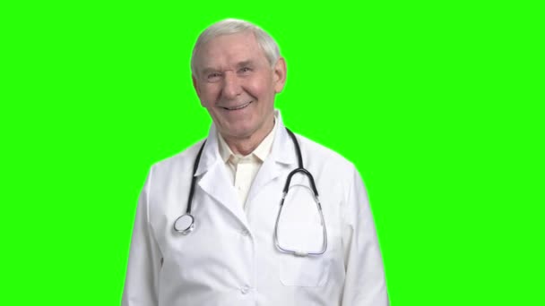 Front view laughing doctor. — Stock Video