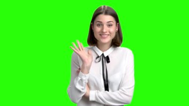 Sevimli genç kız tebrik portresi.