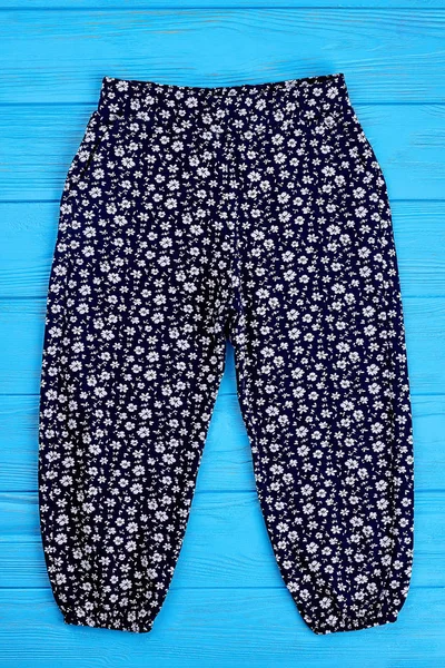 Stylish baby girl summer trousers. — Stock Photo, Image
