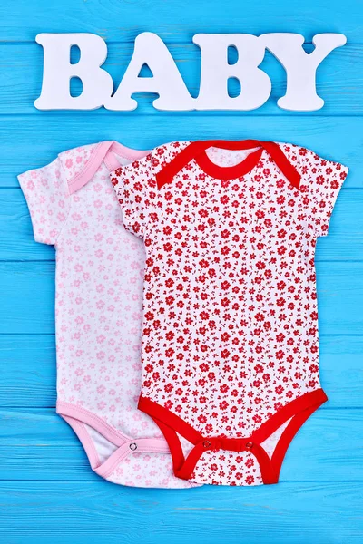 Collection of bodysuits for baby-girl. — Stock Photo, Image