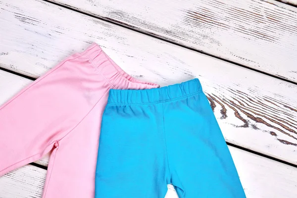 Infant kids set of colored pants. — Stock Photo, Image