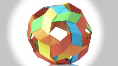Renkli küresel origami topu.