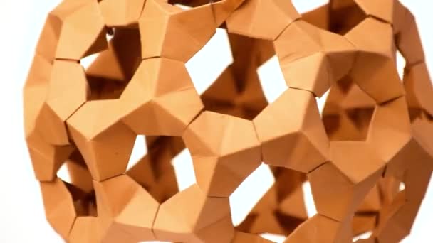 Modulare Origami-Kugel aus nächster Nähe. — Stockvideo