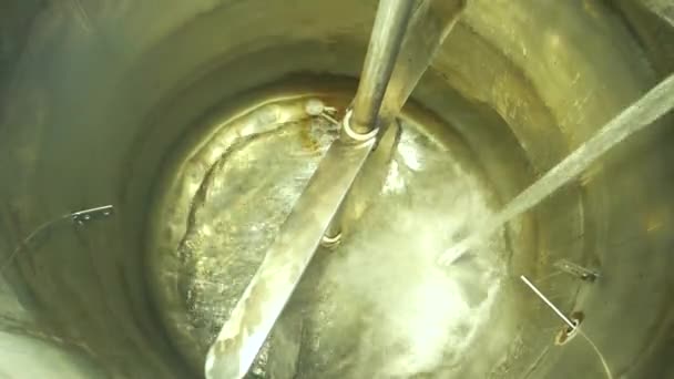 Water evaporationg out of brewery tank. — Stock Video