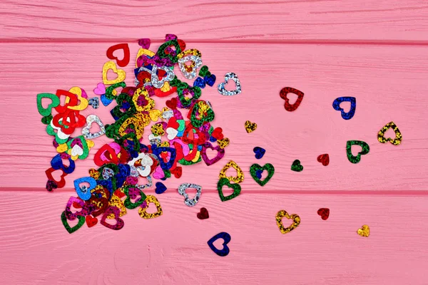 Shiny heart paper confetti. — Stock Photo, Image