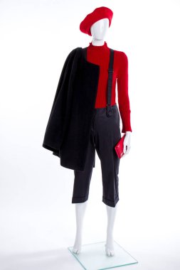 Siyah kadın manken ceket.