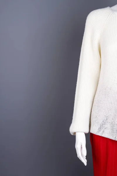 暖かいファッション ♥ セーター、コピー スペース. — ストック写真