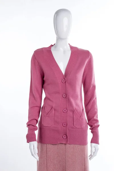 Женский розовый свитер с карманами . — стоковое фото