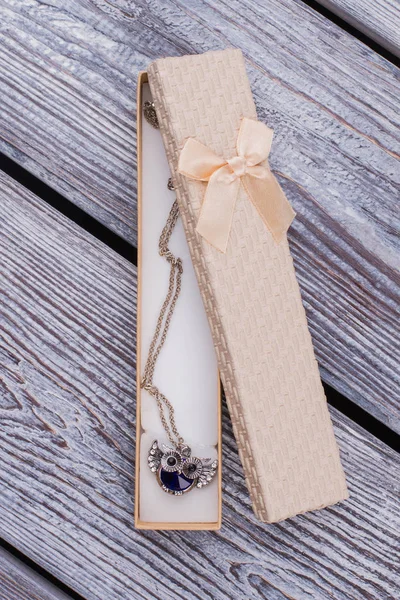 Jewelry gift box with necklace.