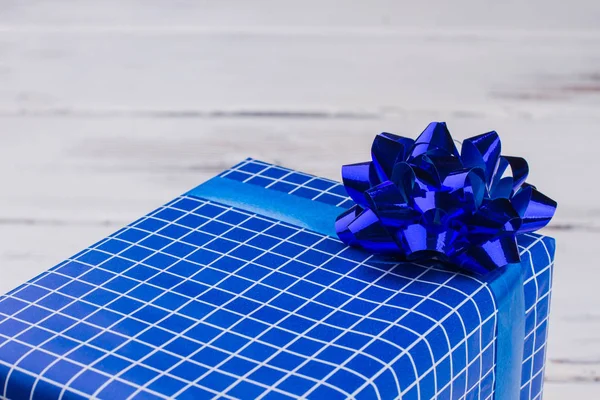 Schöne blaue Geschenk-Box Hintergrund. — Stockfoto