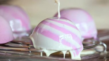 Fransız kremalı pastası. Kapatın..