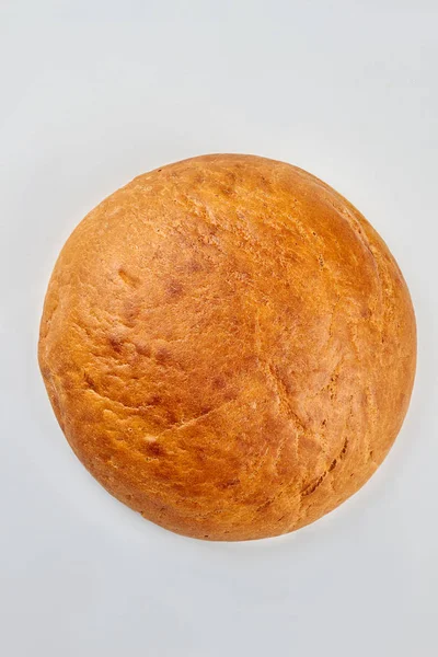 Round loaf of bread, top view. — Stock Photo, Image