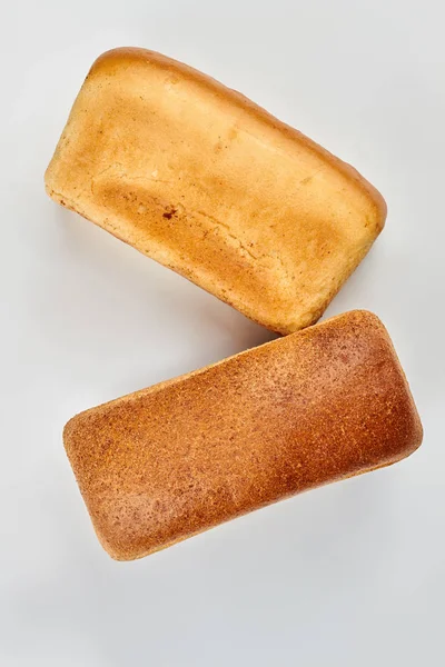 Fehér kenyér kenyér, felülnézet. — Stock Fotó