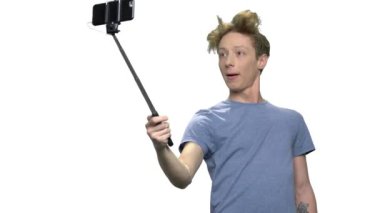 Genç delikanlı selfie yapma.