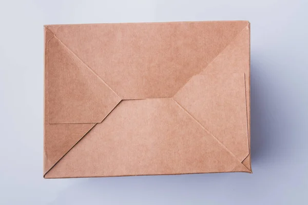 Top view mail cardboard box. — Stock Photo, Image