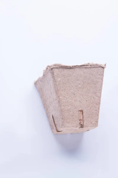 Вид збоку паперового горщика з квадратним волокном . — стокове фото