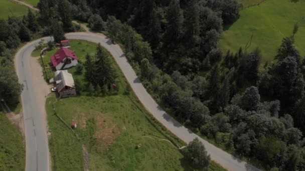 Vue aérienne de la campagne des Carpates . — Video