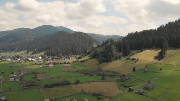 Platteland in de Karpaten. — Stockvideo