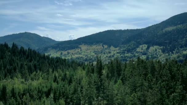 Majestic mountain nature scene, aerial view. — Stock Video