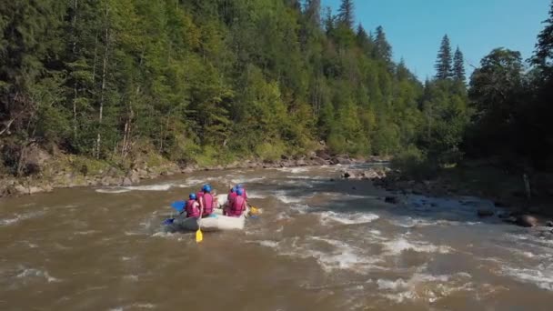 Rafting nei Carpazi, Ucraina . — Video Stock