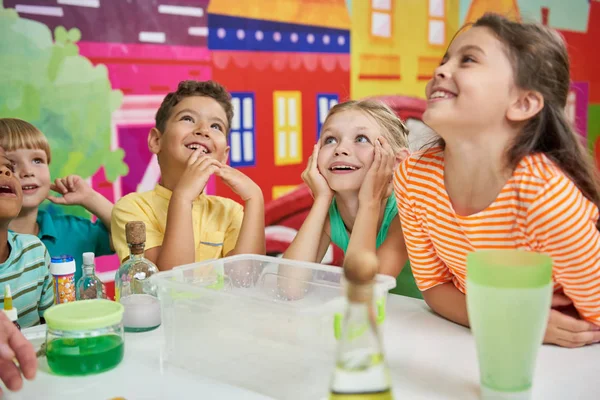 Happy kids having fun in playroom. — Stock Photo, Image