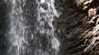 Close falling water drops.