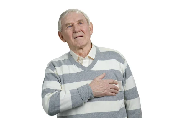 Agedman suffering with heart pain. — Stockfoto