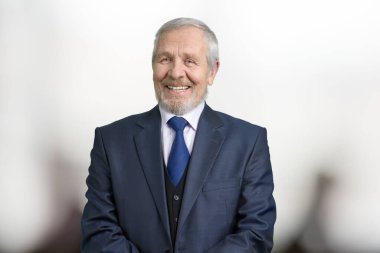 Smiling senior manager in suit.