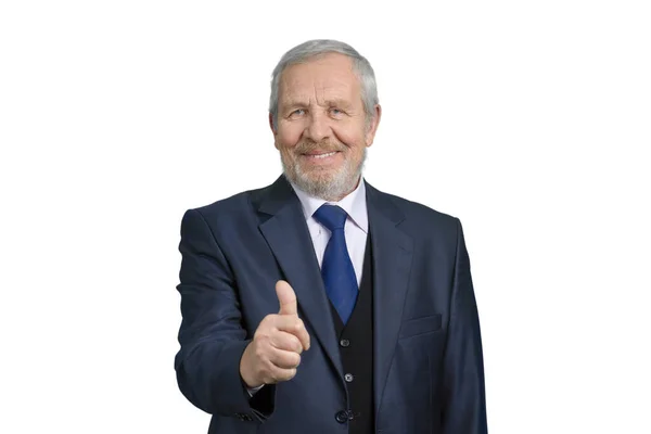 Successful businessman with thumb up. — Stock Photo, Image