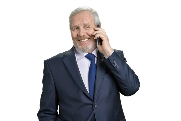 Biznesmen uśmiechający się rozmowy na telefon. — Zdjęcie stockowe