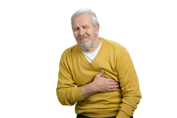 Oude man, hartaanval. — Stockfoto