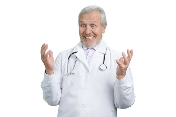 Médico senior se ríe emocionalmente . — Foto de stock #349068340 ...
